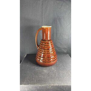 Vtg Marcrest Daisy & Dot Brown Stoneware Carafe Pitcher Jug 10" Oven Proof USA